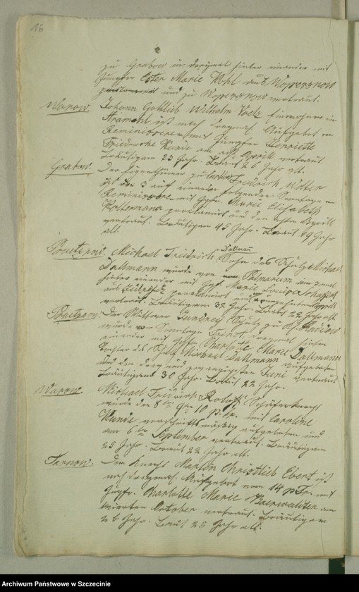 image.from.unit.number "Duplicate des Kirchenbuchs von den Grabowschen Gütern [Grabow]: Prützow [Prusinowo], Rienow [Rynowo], Tarnow [Tarnowo], Wuhrow [Worowo] und Mühlendorf [Poradz]"