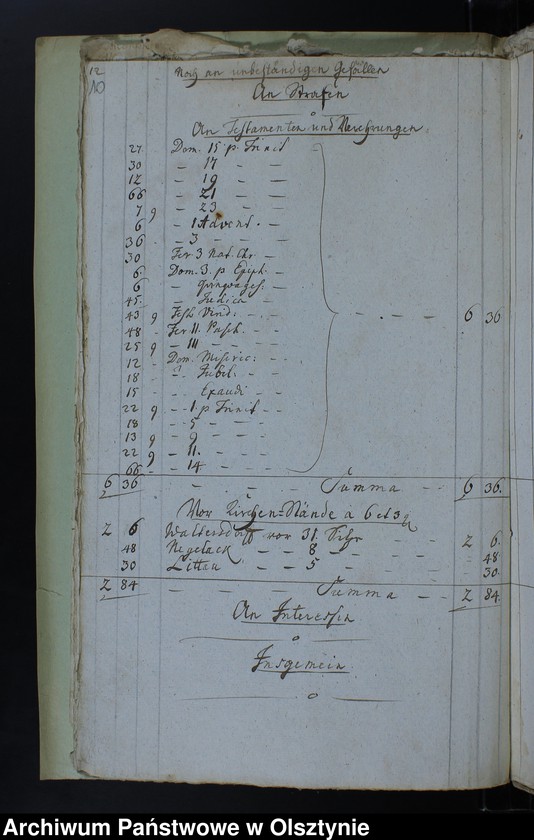 image.from.unit.number "Jahr Kirchen Rechnung der Waltersdorfschen Kirche aller Einnahme und Ausgabe wie auch Bau-Rechnung"
