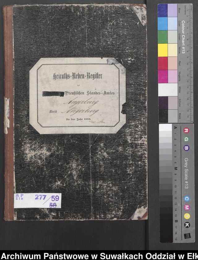 image.from.unit.number "Heiraths-Neben-Register des Preussischen Standes-Amtes Angerburg Kreis Angerburg"