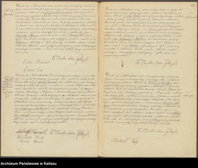 Obraz 14 z jednostki "Duplikat aktów stanu cywilnego urodzeń, zejść i ślubów. Akta zbiorowe małżeństw"