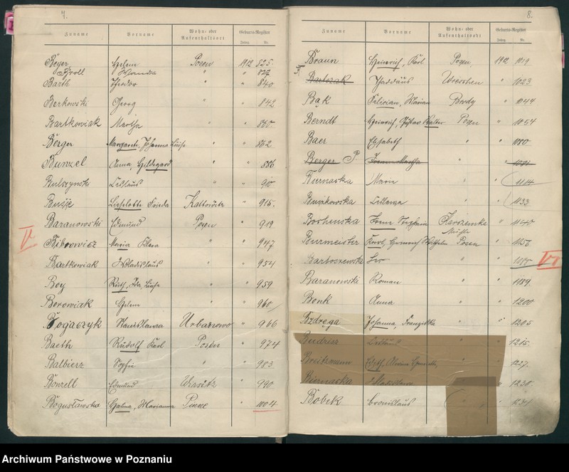 Obraz 7 z jednostki "Spis alfabetyczny urodzeń za 1912"