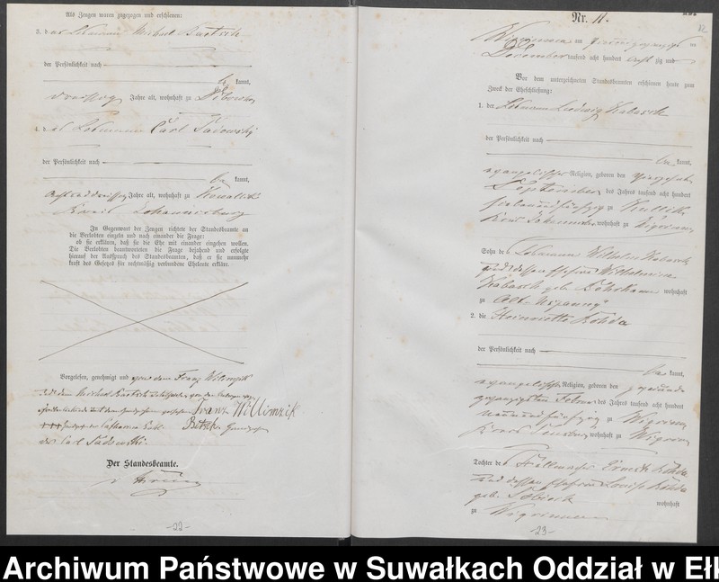 image.from.unit.number "Heiraths-Haupt-Register des Königlich Preussischen Standes-Amtes Guszianka Kreis Sensburg"