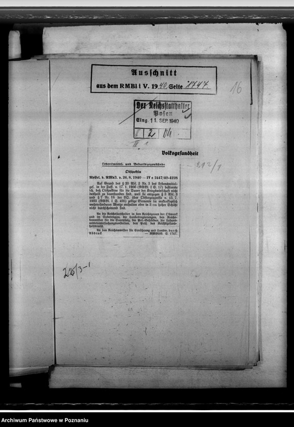 Obraz 20 z jednostki "Lebensmittelgestzgebung. Gewerbeaufsicht. Seuchengefahr bei Verarbeitung russischer Lumpen."