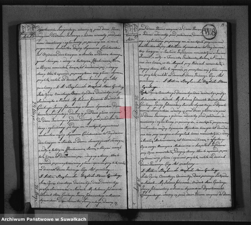 Obraz 9 z jednostki "Akta Stanu Cywilnego Zaślubionych w Gminie Jeleniewskiey od 1-go Stycznia 1812 roku."