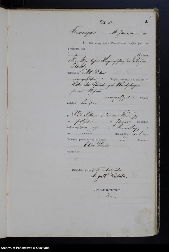 image.from.unit.number "Geburts-Haupt-Register Tom I,Nr 1 - 150"