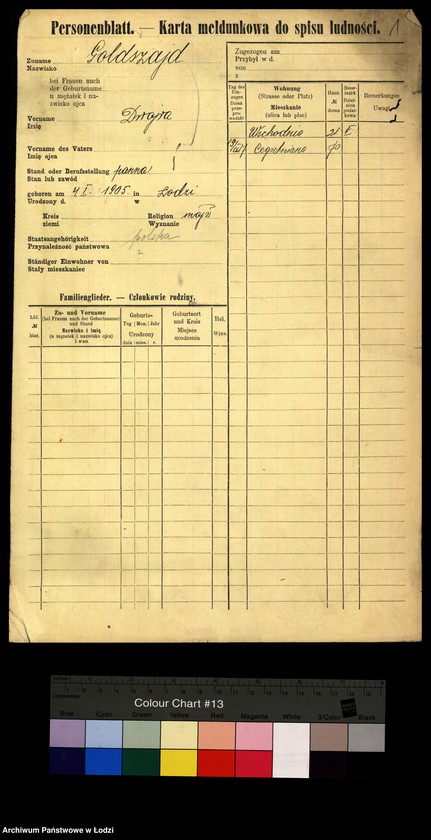 Obraz 3 z jednostki "[Spis ludności Łodzi] Goldszajd - Goldstein"