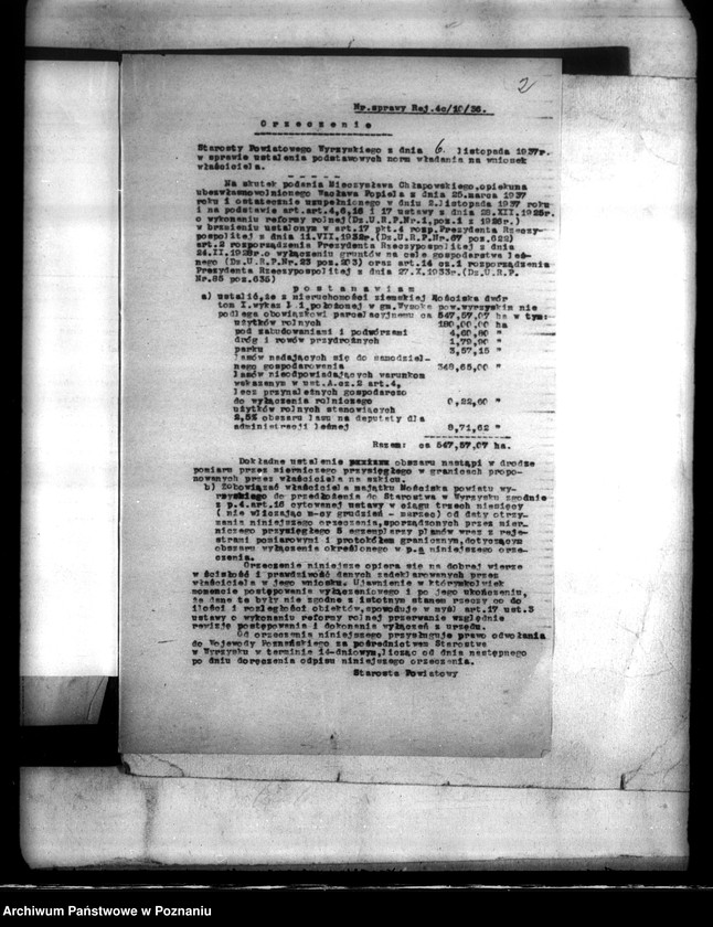 Obraz 6 z jednostki "Ustalenie podstawowych norm władania majątkiem Mościska powiat wyrzyskiego"