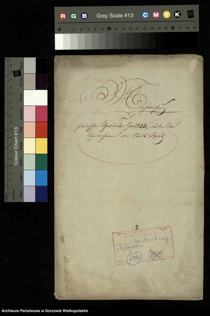 image.from.unit.number "Nachweisung von jüdischen Geburten pro 1833 unter der Einwohner der Stadt Brätz"