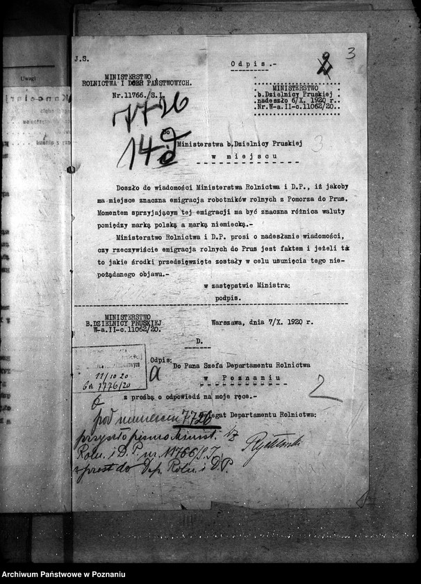 Obraz 7 z jednostki "Sprawy szczegółowo-administracyjne Emigracja robotników rolnych"