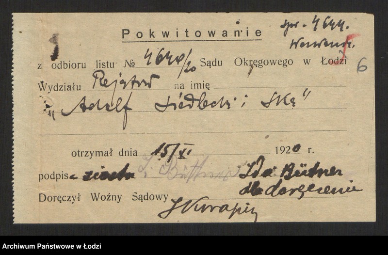 Obraz 8 z jednostki "Adolf Siedlecki, Robert Mader - Adolf Siedlecki i S-ka- prowadzenie tkalni zarobkowej"