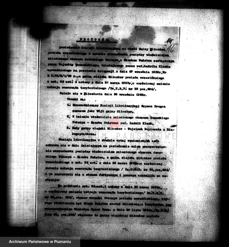 Obraz 20 z jednostki "Rozliczenie z gminą Miłosław odnośnie rozparcelowanego obszaru dworskiego Połczyn w powiecie wrzesińskim"