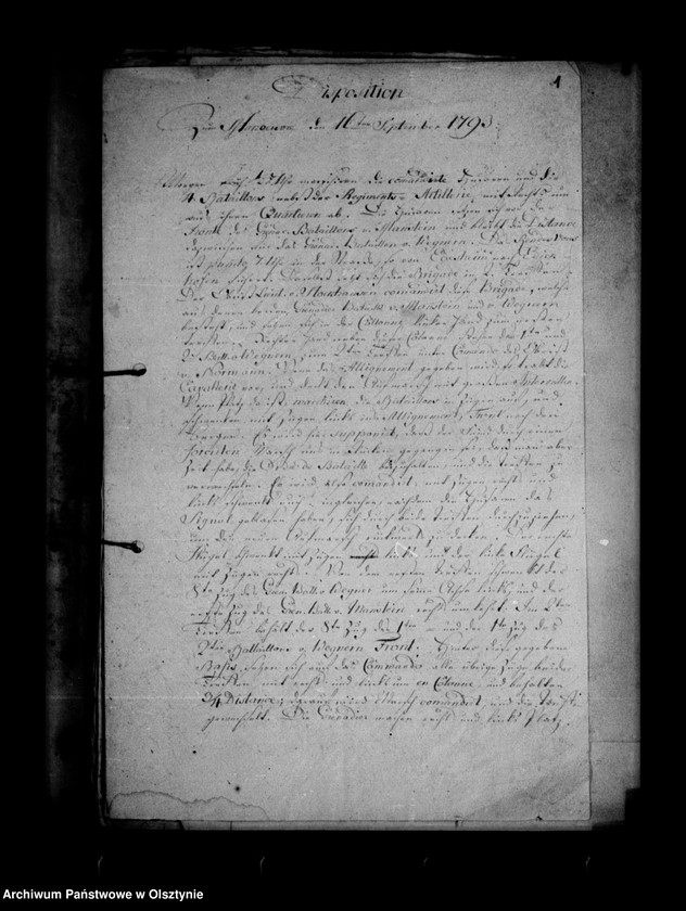 image.from.unit.number "/Papiers du Camp de Landau de Carl Fr. Lehndorff, Manöverbericht mit pro memorias/."