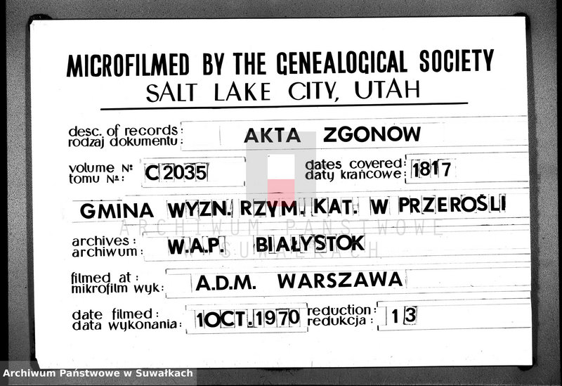 image.from.unit.number "Akta Gminy Przeroslskiey Zeszłych od Dnia 1- wszego Stycznia Roku 1817"