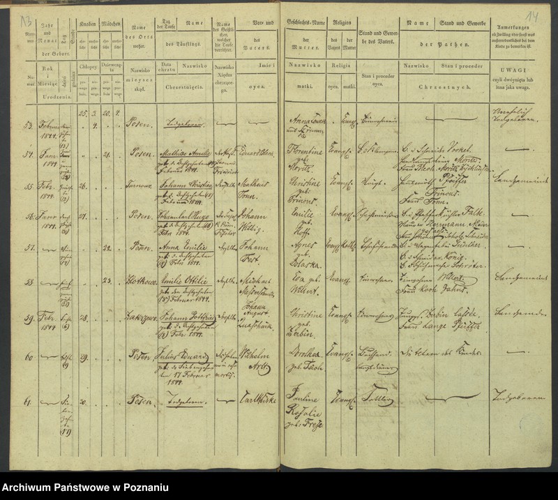 Obraz 10 z jednostki "[Akta urodzeń i chrztów, zapowiedzi i ślubów, zgonów i pogrzebów]"