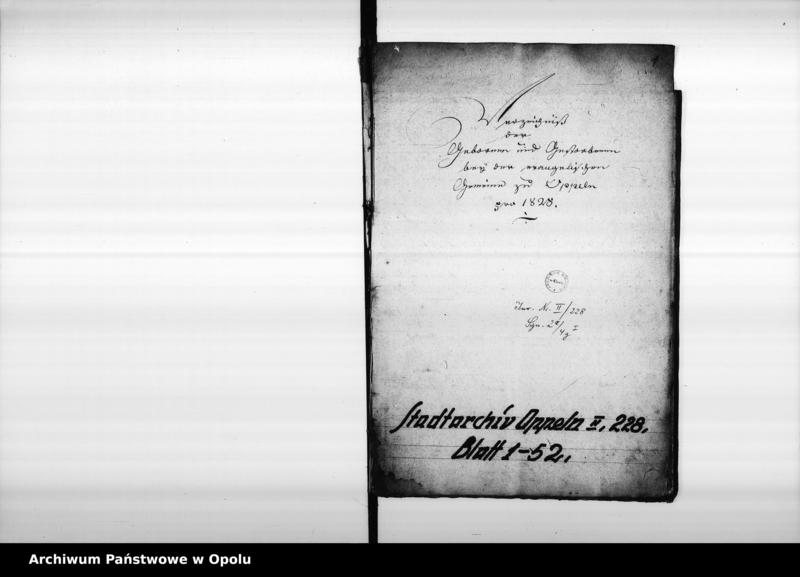 image.from.unit.number "Verzeichniss der Gebornen und Gestorbenen bey der evangelischen Gemeinde zu Oppeln pro 1828"