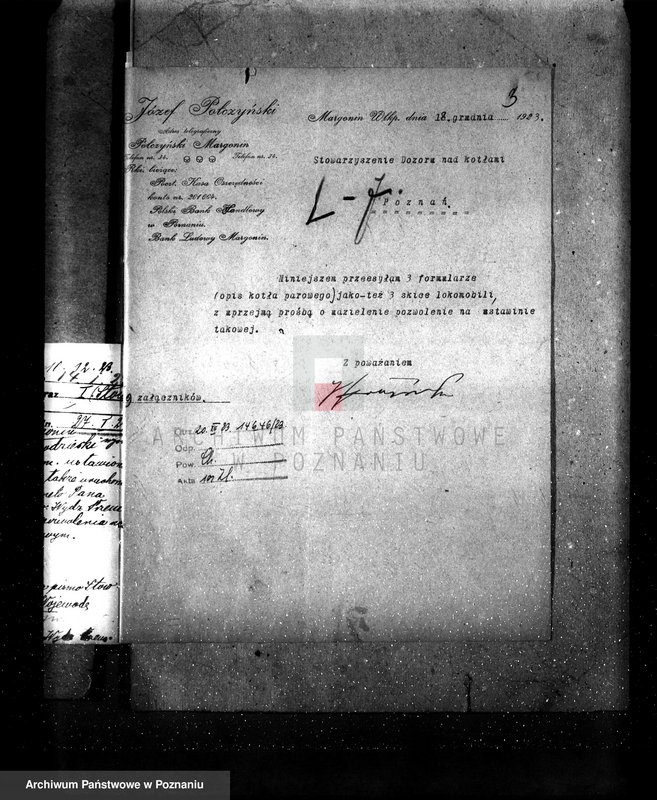 Obraz 7 z jednostki "Tartak J. Połczyńskiego w Margoninie pow. chodzieski. Kocioł nr fabr. 13341, kocioł nr woj. 3339"