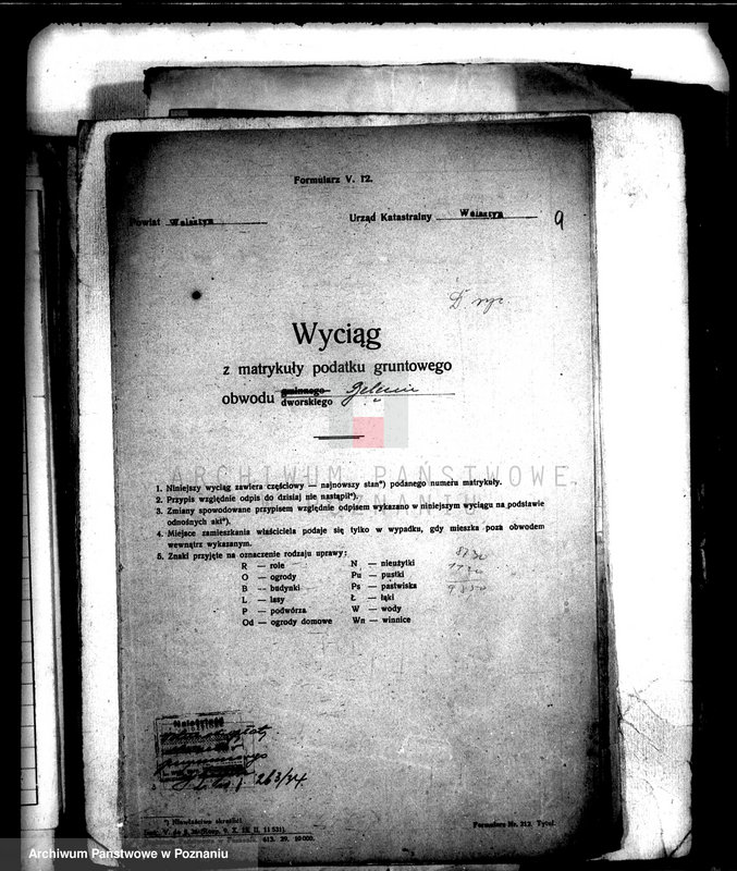image.from.unit.number "Majątku Bolęcin-Karna powiatu wolsztyńskiego sprawy pomiarowe majątku w związku z parcelacją"