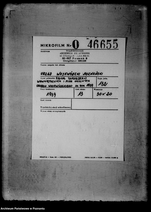 Obraz 2 z jednostki "Zbiór zarządzeń wewnętrznych i pism okólnych Urzędu Wojewódzkiego za rok 1939"