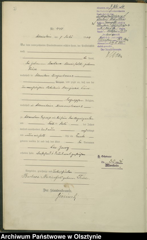 image.from.unit.number "Geburts-Haupt-Register Tom I I, Nr 440-883"