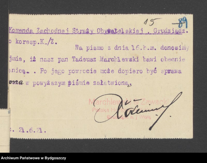 image.from.unit.number "Raporty o stanie uzbrojenia poszczególnych Komend Powiatowych Zachodniej Straży Obywatelskiej i Rozkazy Komendy Wojewódzkiej Pomorze dotyczące uzbrojenia"