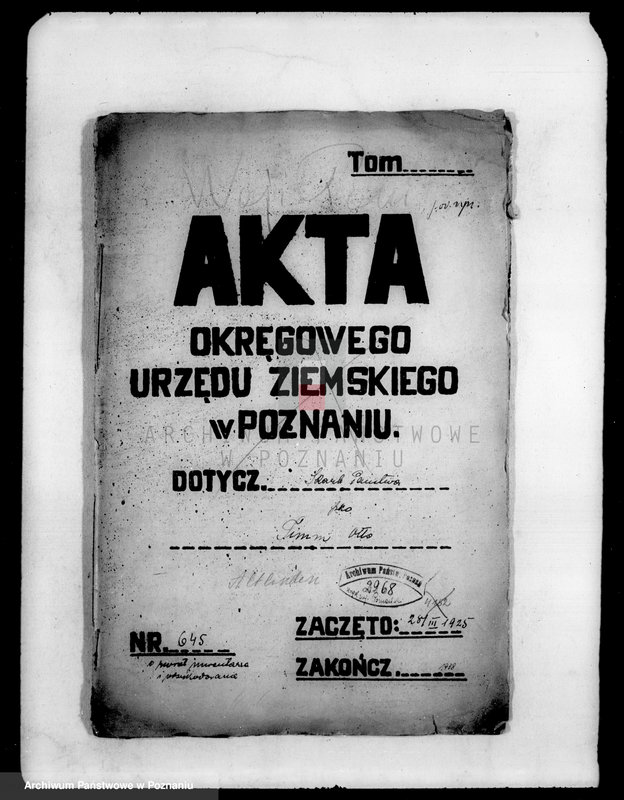 Obraz 4 z jednostki "Skarb Państwa przeciwko Ottonowi Timm z powodu zaległego remontu i braku zapasów w majątku Karnówko powiatu wyrzyskiego"