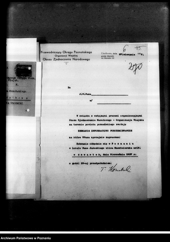 Obraz 9 z jednostki "Korespondencja w sprawach personalno-organizacyjnych"