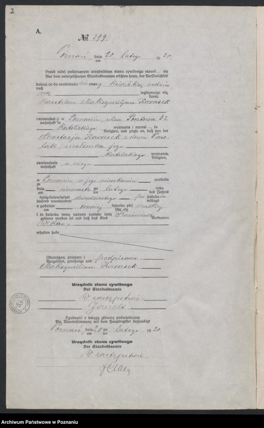 Obraz 4 z jednostki "Księga urodzeń odpis tom II [Rejestr poboczny urodzeń]"