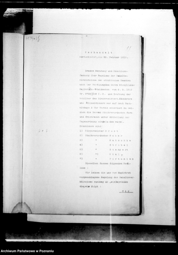 Obraz 15 z jednostki "Die Austellung und Versongung der Kommunalbeamten der Stadt Santomischel"