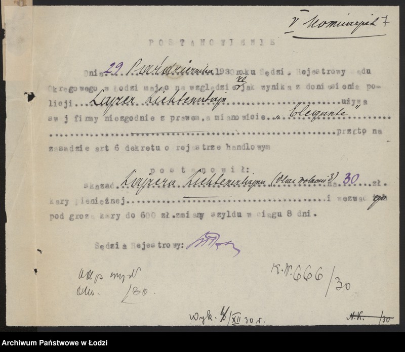 Obraz 9 z jednostki "Lajzer Lichtensztajn – drobna sprzedaż kapeluszy i zwykłych skórek futrzanych"