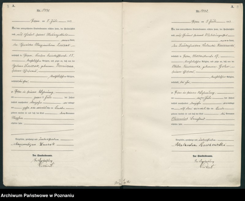 Obraz 7 z jednostki "Księga miejscowa urodzeń tom IV [Rejestr główny urodzeń]"