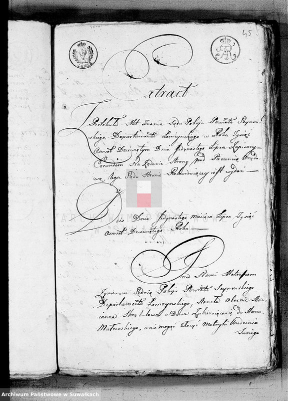 image.from.unit.number "Anexa do Ksiąg Zaślubionych Gminy Wieysieyskiej na Rok 1809"