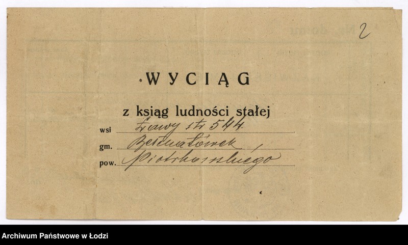 image.from.unit.number "Dokumenty do rejestru mieszkańców Rudy Pabianickiej. Witaszczyk Jan - Wróblewska Marianna"