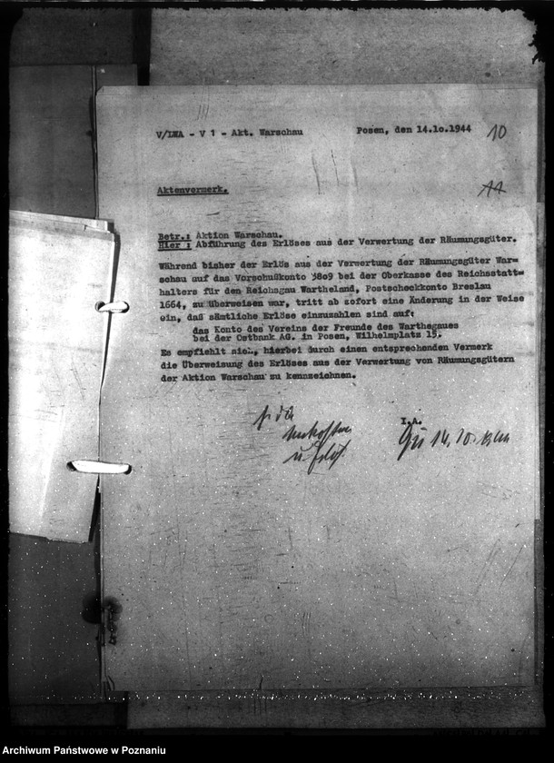 Obraz 14 z jednostki "Aktion Warschau. Unkosten und Erlös"