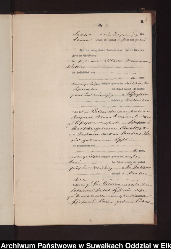 image.from.unit.number "Heiraths-Neben-Register des Preussischen Standes-Amtes Neuhoff Kreis Loetzen"