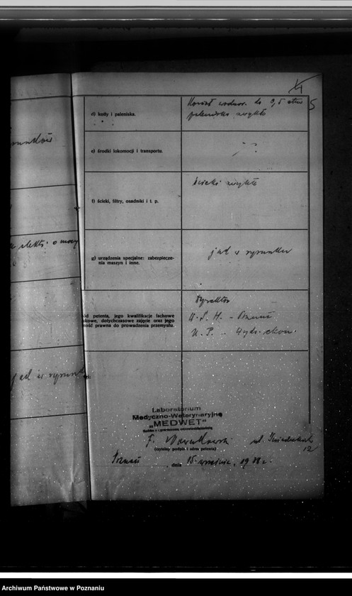 Obraz 9 z jednostki "Zatwierdzenie projektu rządzenia zakładu przemysłowego /Laboratorium Medyczno-Weterynaryjne "Medwet"/ w Poznaniu Fr. Nowakowskiego"