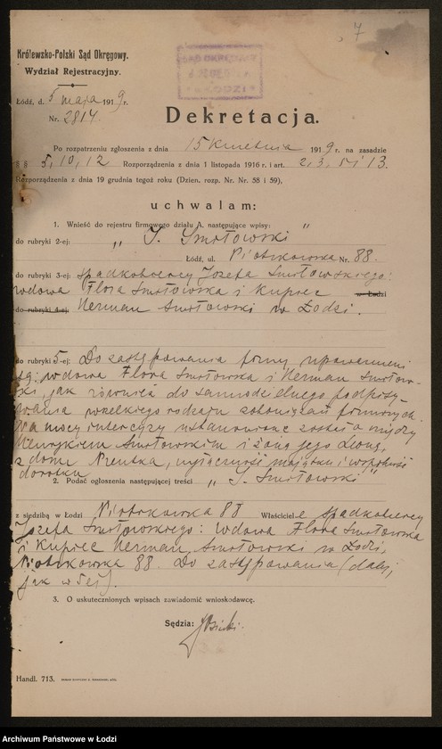 Obraz 9 z jednostki "Józef Śmigłowski- skład artykułów technicznych i agentura"