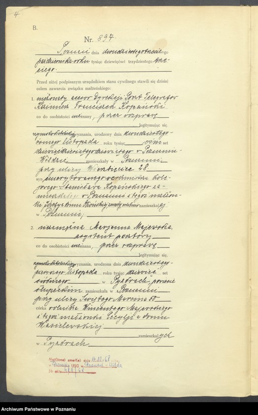 Obraz 6 z jednostki "Księga miejscowa małżeństw tom IV [Rejestr główny małżeństw]"