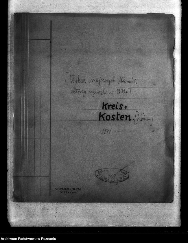 Obraz 4 z jednostki "Kreis Kosten (Kościan). Wykaz miejscowych Niemców, którzy zginęli w 1939 roku"