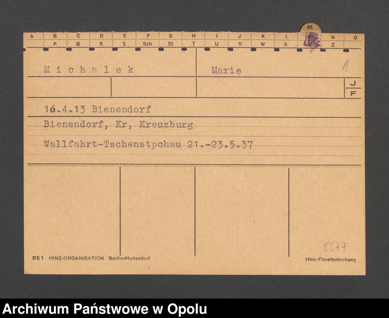 Obraz 3 z jednostki "[Michalek Marie, ur. 16.4.1913 Bienendorf]"