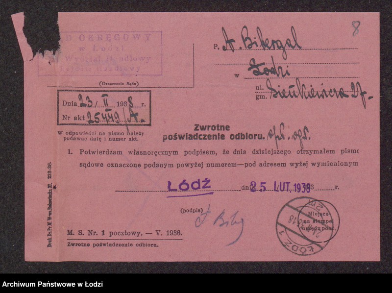 Obraz 10 z jednostki "Abram Bibergal- sprzedaż przędzy odpadkowej i zgrzebnek własnego wyrobu"