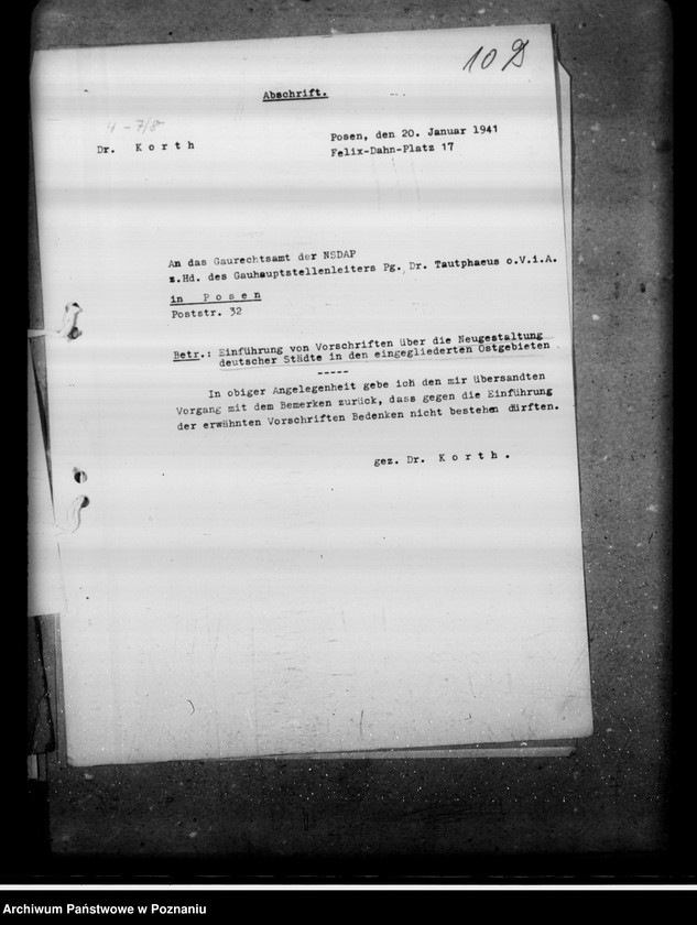 Obraz 15 z jednostki "Verordnung von Vorschriften über die Neugestaltung deutscher Städte in den eingegliederten Ostgebieten"