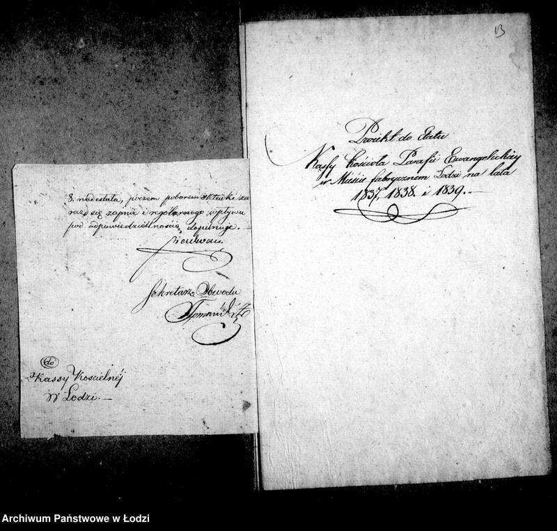 Obraz 19 z jednostki "Akta tyczące się kasy kościelnej parafii ewangelickiej Łódź"