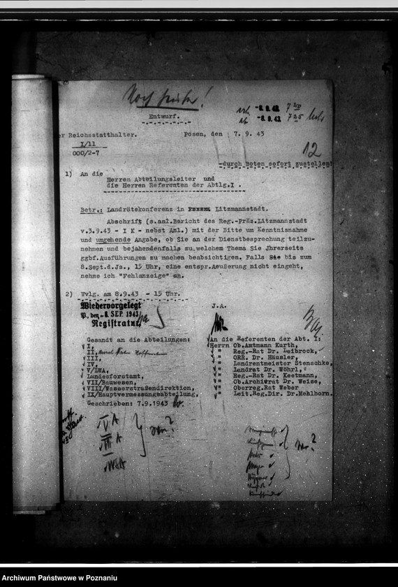 Obraz 16 z jednostki "Konferencje z landratami - korespondencja, porządki obrad"