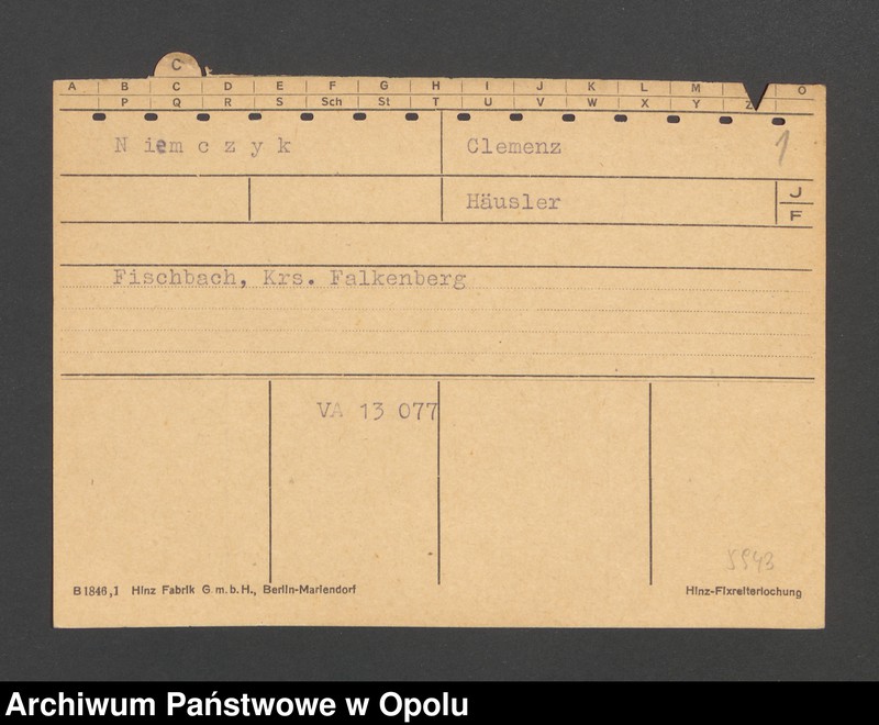 Obraz 3 z jednostki "[Niemczyk Clemenz, Fischbach]"