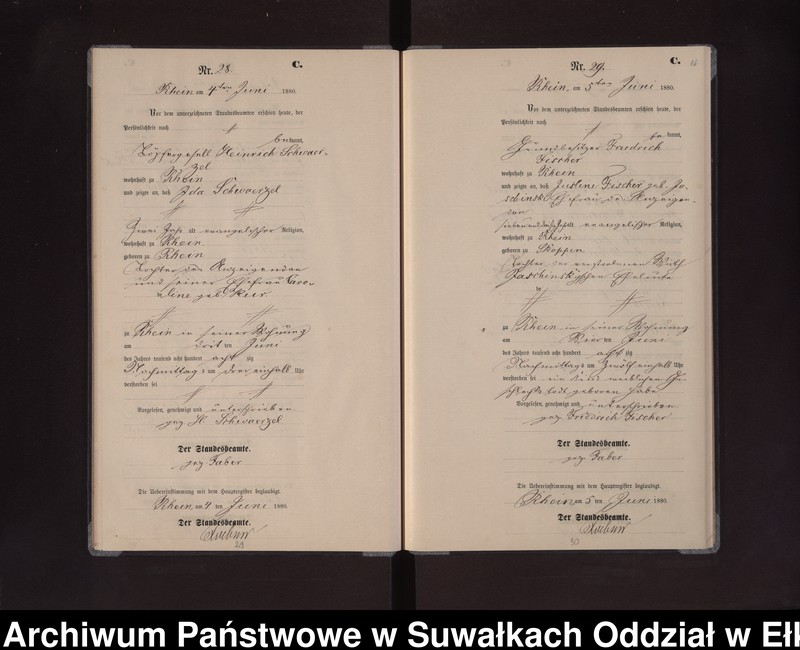 Obraz 19 z jednostki "Sterbe-Neben-Register des Preussischen Standes-Amtes Rhein Kreis Loetzen"