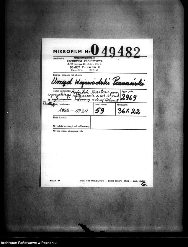 Obraz 2 z jednostki "Majątek Kosztowo powiatu wyrzyskiego wyłączenie z art. 4/5 ustawy o wykonaniu reformy rolnej Helmut Buettner"