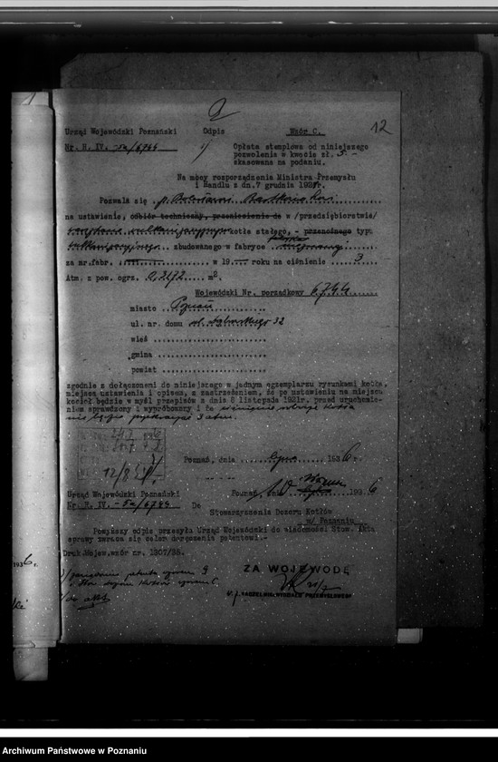 image.from.unit.number "Warsztat wulkanizacyjny B. Bartkowiaka w Poznaniu nr woj. 6744"