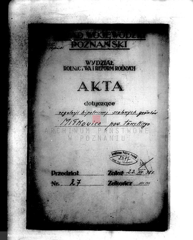 Obraz 4 z jednostki "Regulacja hipoteczna scalonych gruntów Miłkowice powiatu tureckiego"