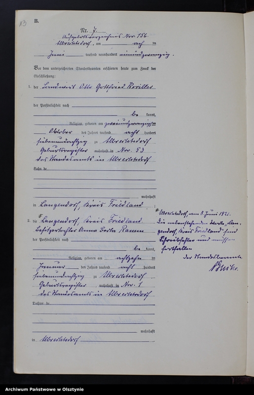 image.from.unit.number "Heiraths-Neben-Register Nr 1 - 20 [ Księga małżeństw - wtóropis ]"