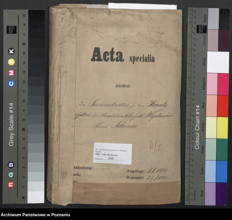 image.from.unit.number "Acta betreffend die Sammel-Akten zu den Heiratsregistern des Standesamtsbezirk Wyslawice Kreis Schroda"